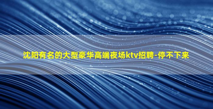 沈阳有名的大型豪华高端夜场ktv招聘-停不下来